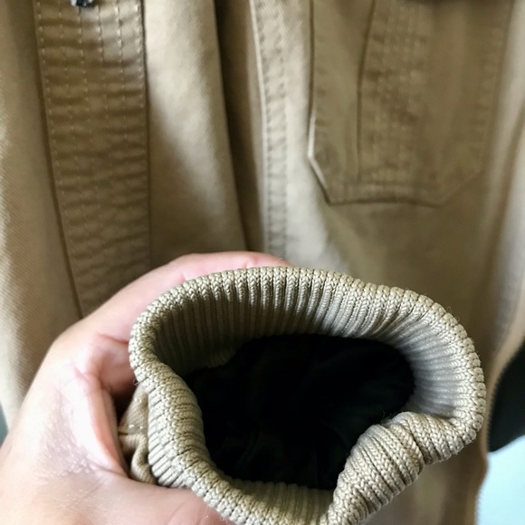 Kasild Military-Inspired Lined Khaki Denim Jacket, Size M - Picture 15 of 16